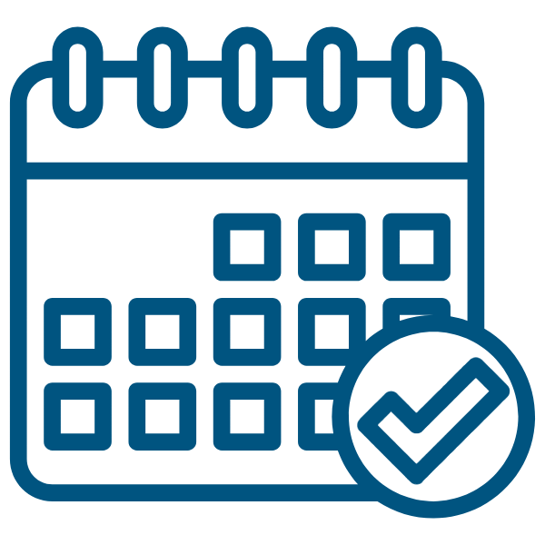 Special events icon showing a calendar with a checkmark